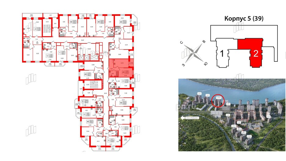 Квартира в ЖК Живи в Рыбацком, 1 комнатная, 35.76 м², 9 этаж