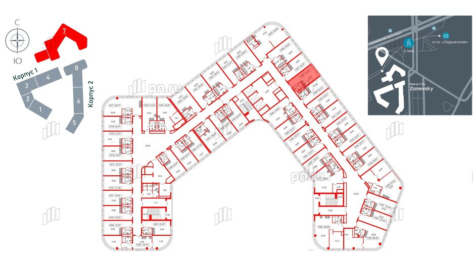 Апартаменты в ЖК Апарт-отель GloraX Заневский, студия, 22.07 м², 10 этаж