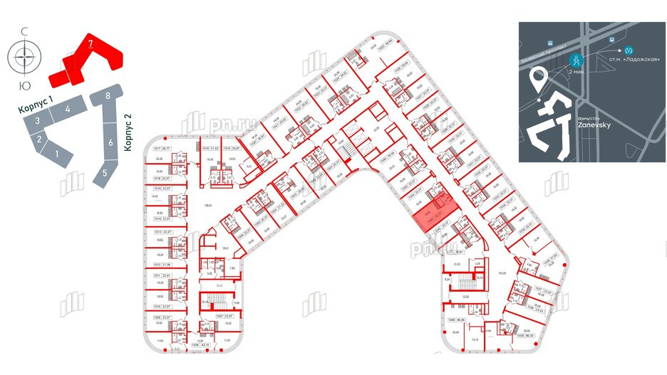 Апартаменты в ЖК Апарт-отель GloraX Заневский, студия, 22.07 м², 10 этаж