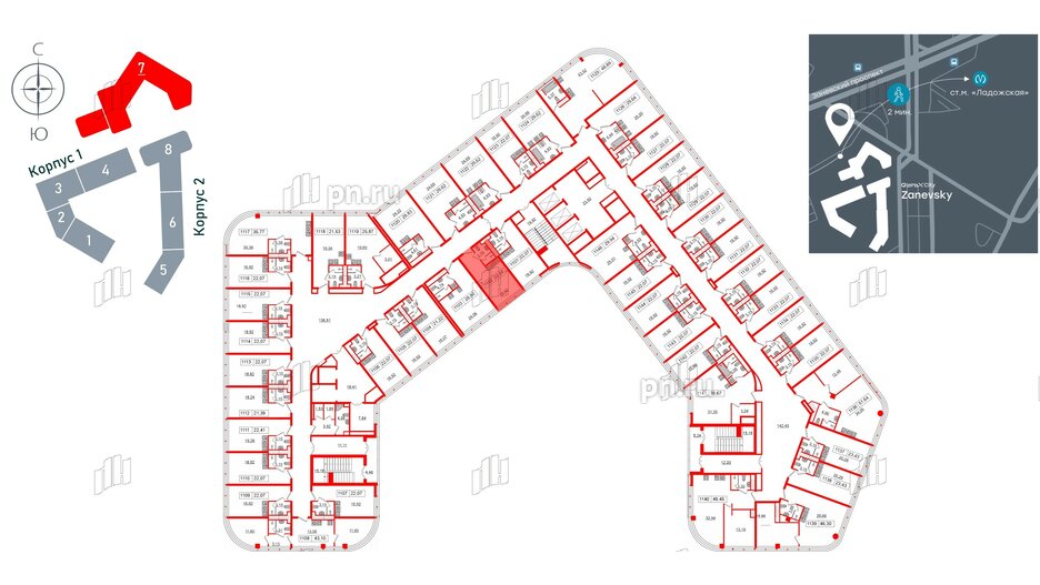 Апартаменты в ЖК Апарт-отель GloraX Заневский, студия, 21.4 м², 11 этаж