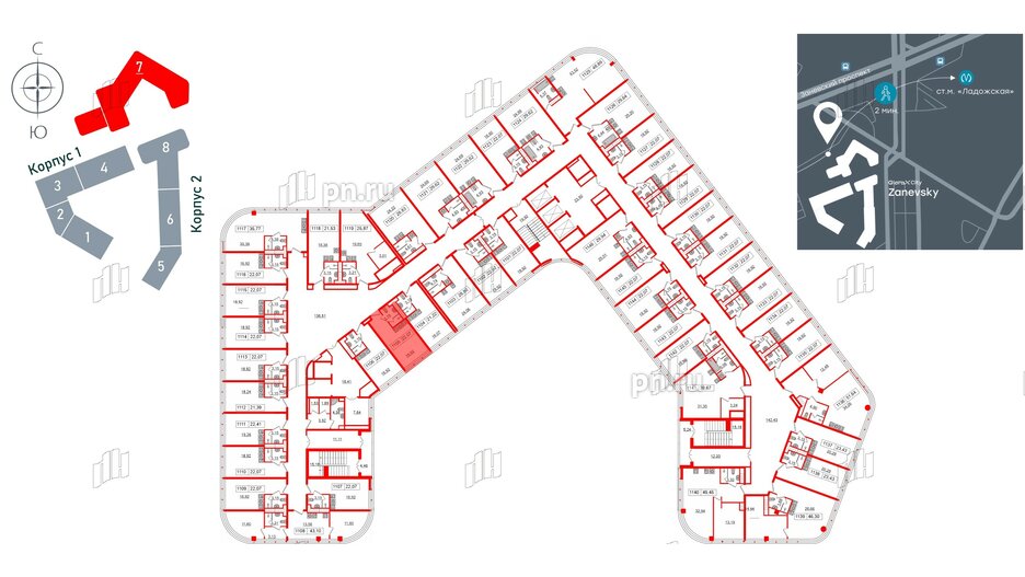 Апартаменты в ЖК Апарт-отель GloraX Заневский, студия, 21.6 м², 11 этаж