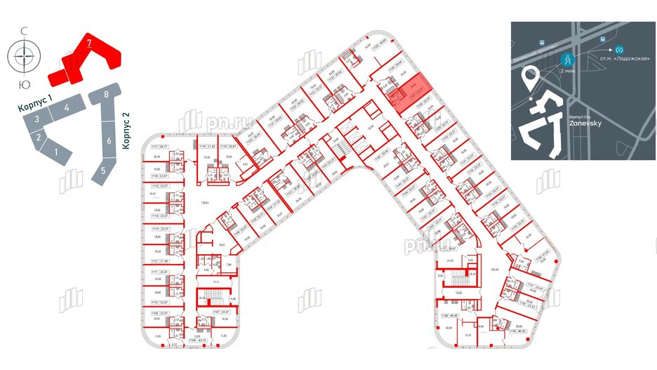 Апартаменты в ЖК Апарт-отель GloraX Заневский, студия, 21.5 м², 11 этаж