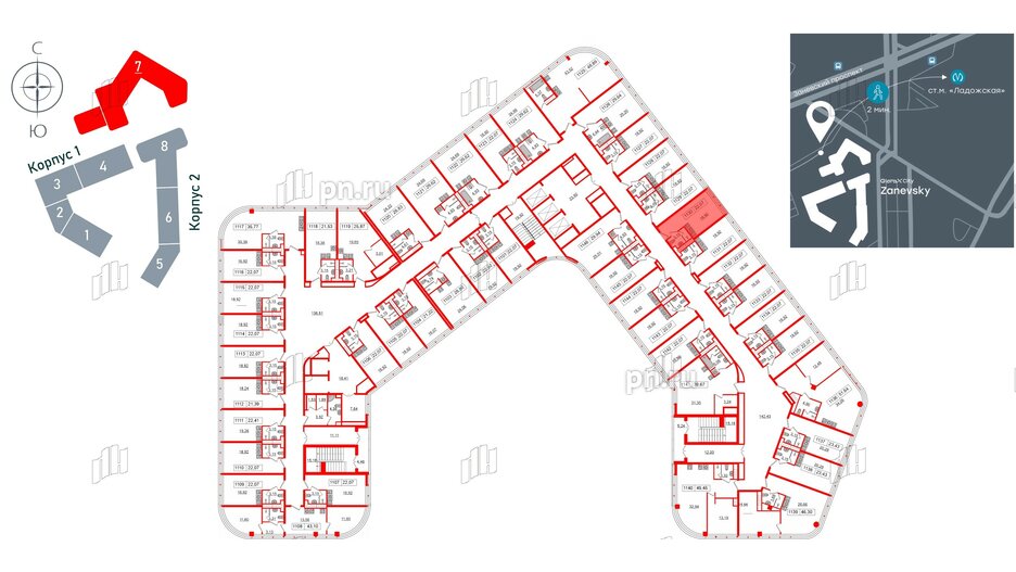 Апартаменты в ЖК Апарт-отель GloraX Заневский, студия, 21.6 м², 11 этаж