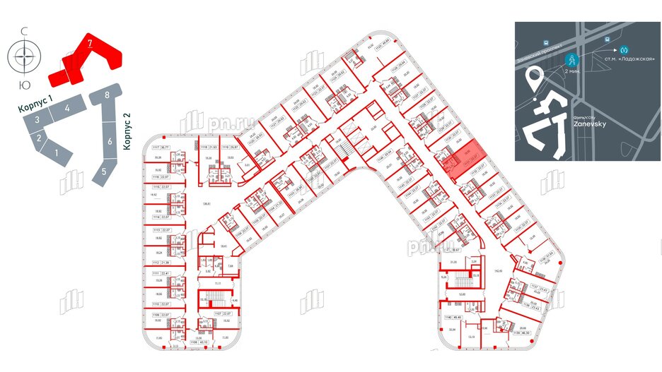 Апартаменты в ЖК Апарт-отель GloraX Заневский, студия, 21.4 м², 11 этаж