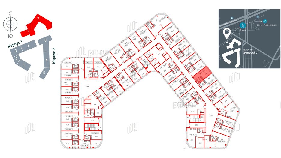 Апартаменты в ЖК Апарт-отель GloraX Заневский, студия, 21.3 м², 11 этаж