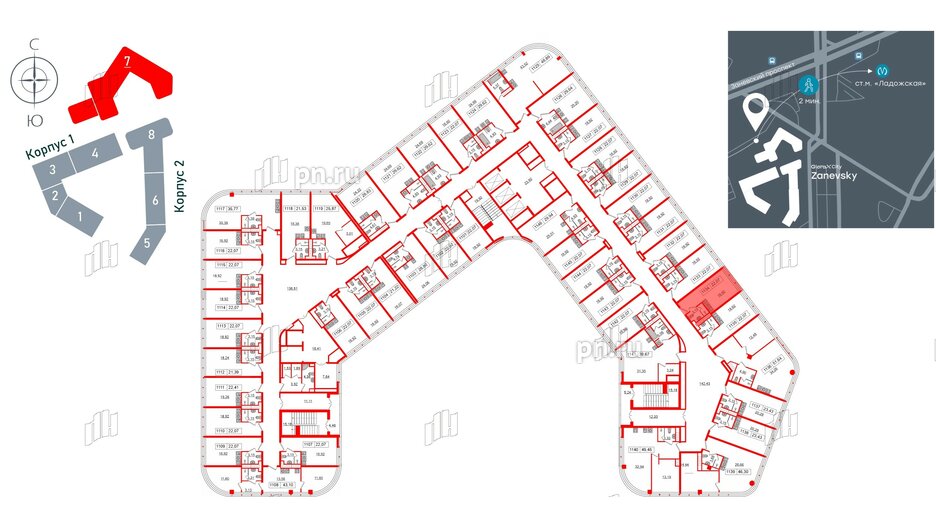 Апартаменты в ЖК Апарт-отель GloraX Заневский, студия, 21.6 м², 11 этаж