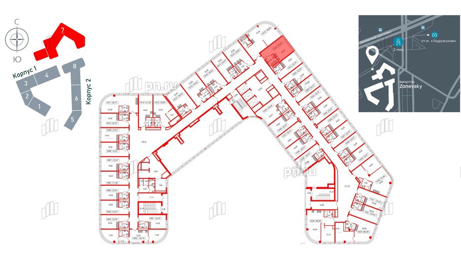 Апартаменты в ЖК Апарт-отель GloraX Заневский, студия, 29.64 м², 15 этаж