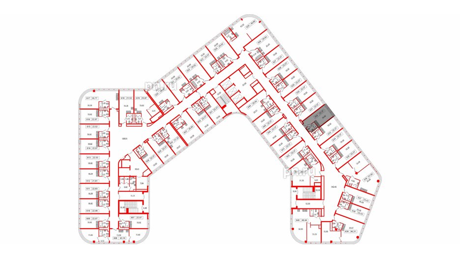 Апартаменты в ЖК Апарт-отель GloraX Заневский, студия, 21 м², 6 этаж