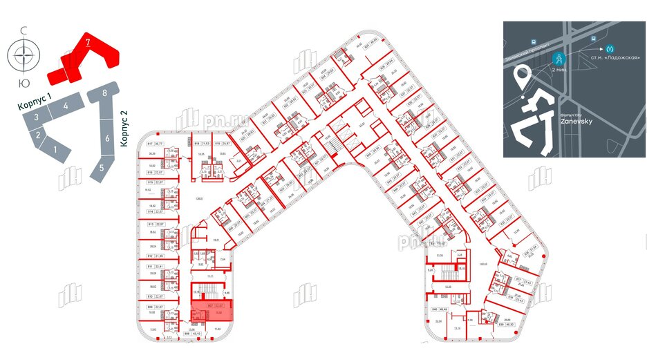 Апартаменты в ЖК Апарт-отель GloraX Заневский, студия, 22.07 м², 8 этаж