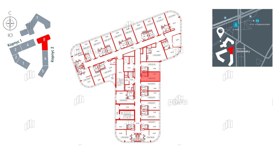 Апартаменты в ЖК Апарт-отель GloraX Заневский, студия, 21.3 м², 12 этаж