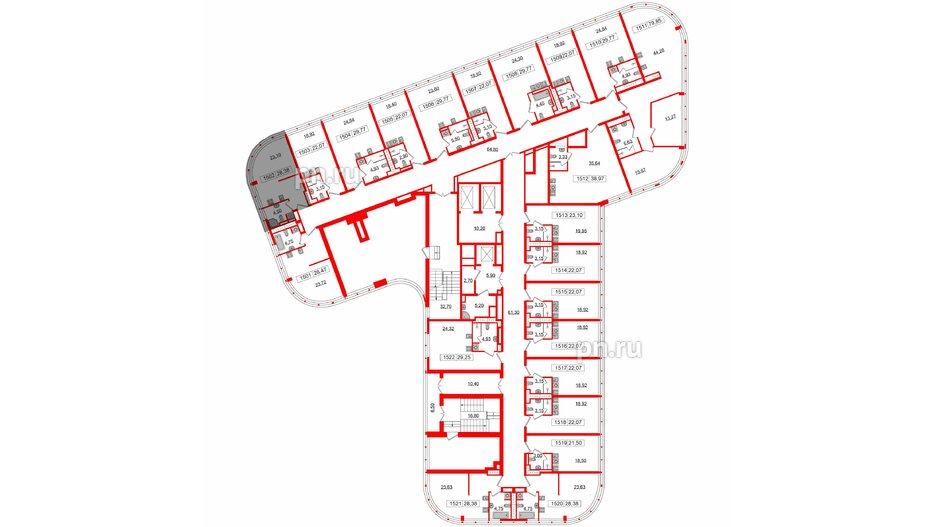 Апартаменты в ЖК Апарт-отель GloraX Заневский, студия, 28.38 м², 15 этаж