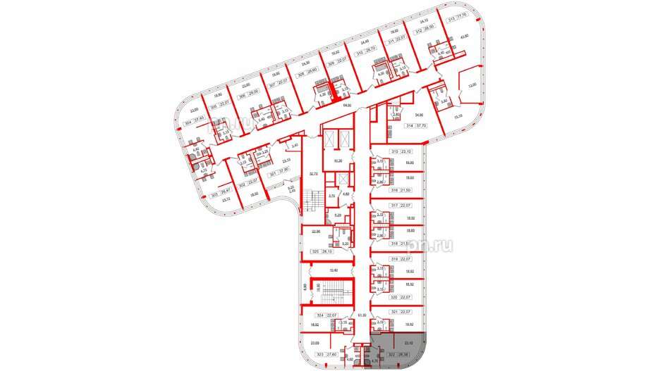 Апартаменты в ЖК Апарт-отель GloraX Заневский, студия, 28.38 м², 3 этаж