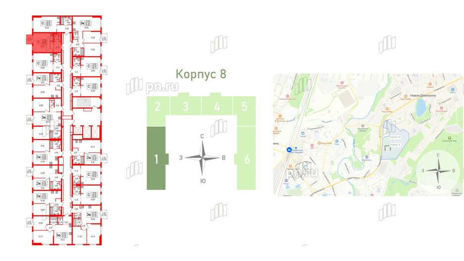 Квартира в ЖК Заречный парк, студия, 26.2 м², 13 этаж