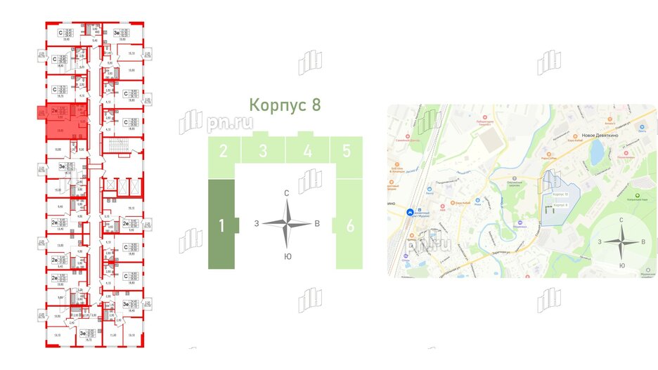 Квартира в ЖК Заречный парк, 1 комнатная, 32.9 м², 21 этаж