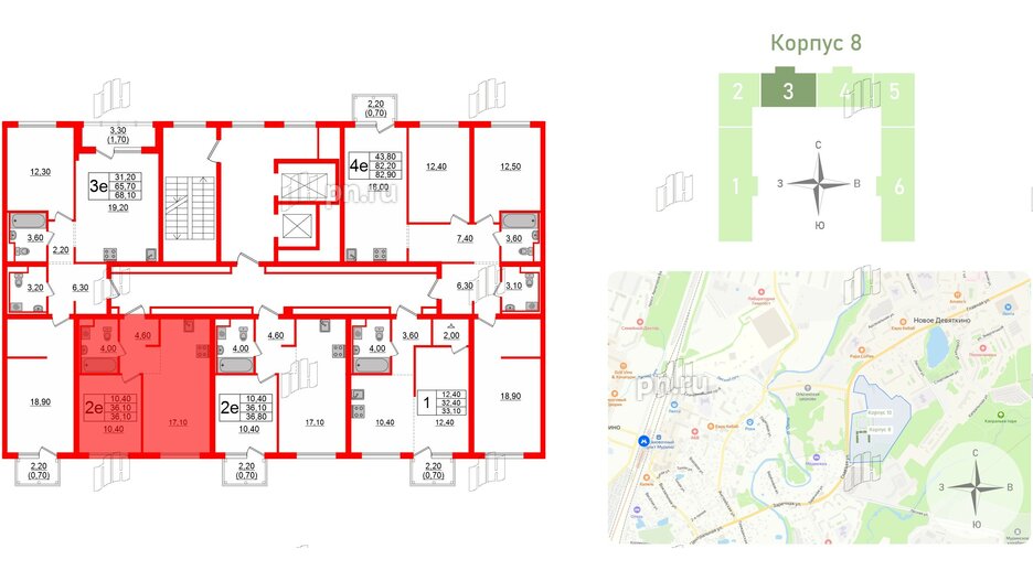 Квартира в ЖК Заречный парк, 1 комнатная, 36.1 м², 15 этаж