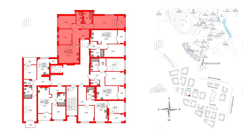 Квартира в ЖК «Включи», 3 комнатная, 86.26 м², 7 этаж