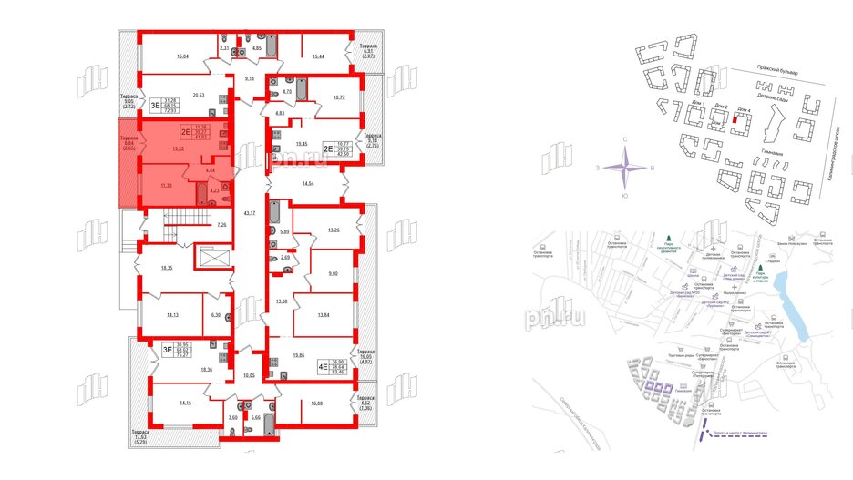 Квартира в ЖК «Включи», 1 комнатная, 41.92 м², 1 этаж