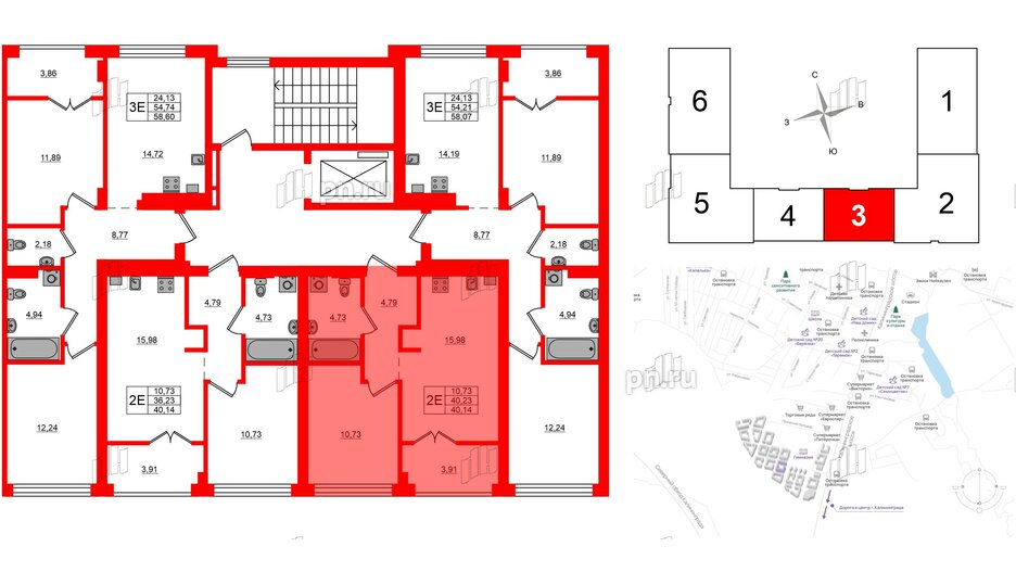 Квартира в ЖК «Включи», 1 комнатная, 40.14 м², 2 этаж