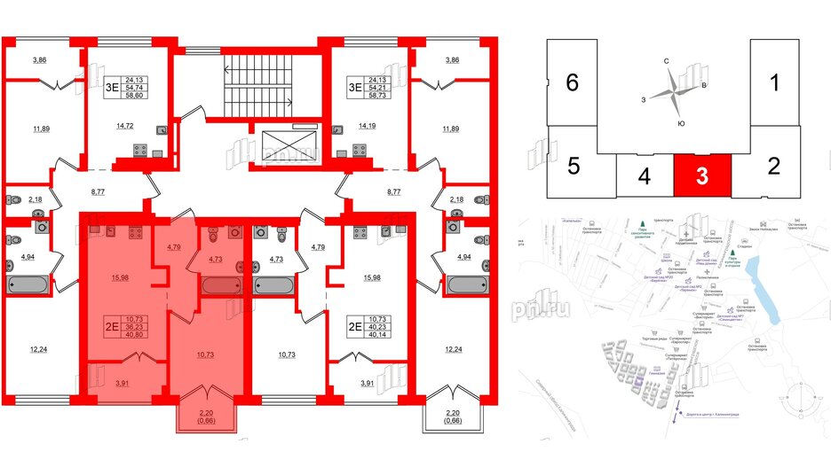 Квартира в ЖК «Включи», 1 комнатная, 40.8 м², 6 этаж