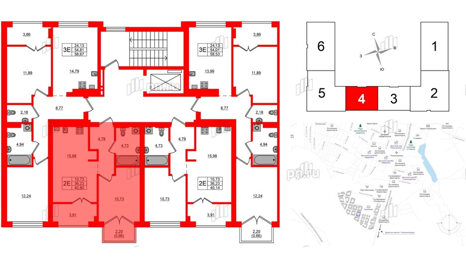 Квартира в ЖК «Включи», 1 комнатная, 40.8 м², 6 этаж