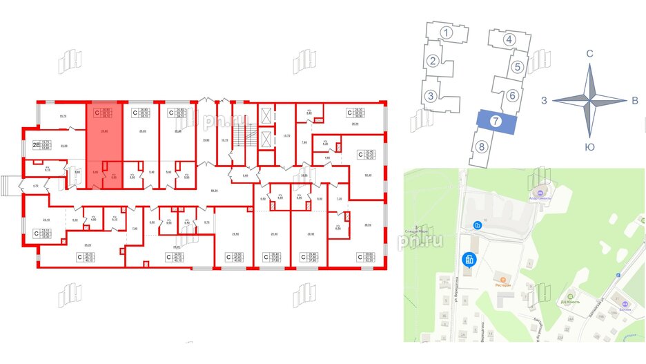 Апартаменты в ЖК Русь-2, студия, 38.1 м², 1 этаж