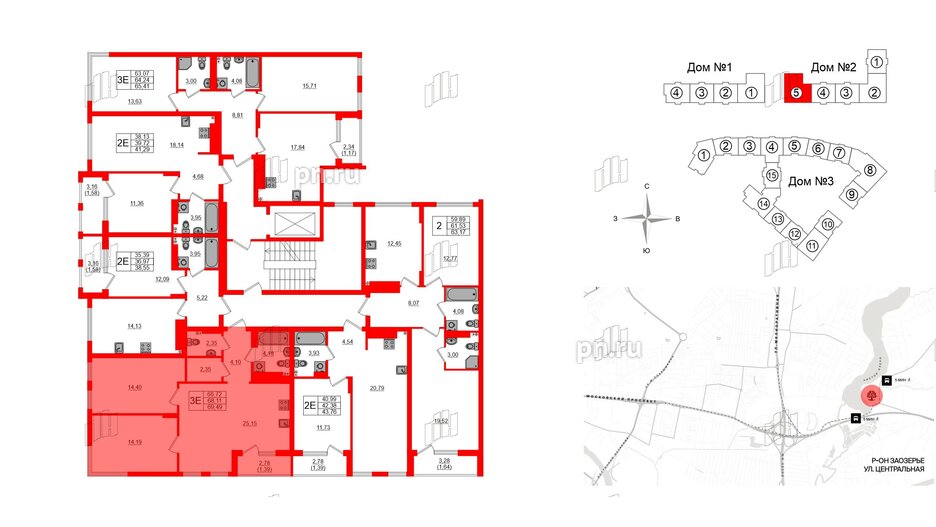 Квартира в ЖК «Расцвет Парк», 2 комнатная, 68.11 м², 4 этаж