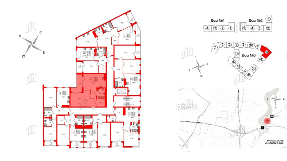 Квартира в ЖК «Расцвет Парк», 1 комнатная, 53.1 м², 4 этаж