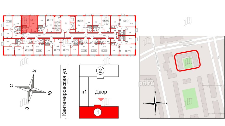 Квартира в ЖК Кантемировская 11, 1 комнатная, 35.8 м², 11 этаж