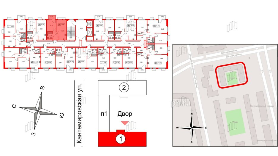 Квартира в ЖК Кантемировская 11, 1 комнатная, 36.9 м², 8 этаж