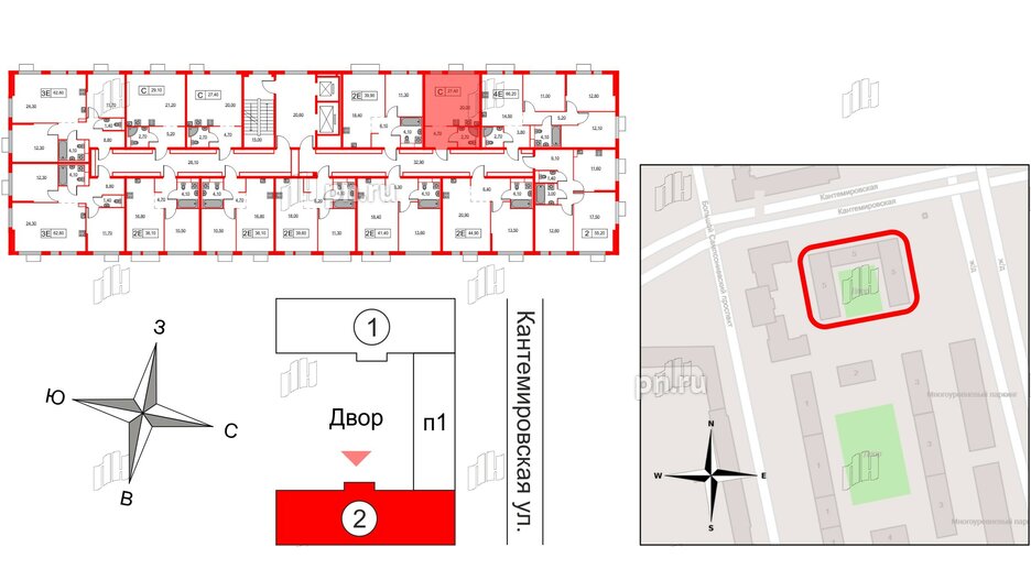 Квартира в ЖК Кантемировская 11, студия, 27.4 м², 11 этаж