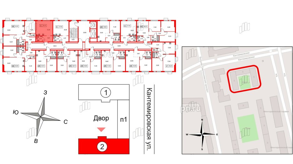 Квартира в ЖК Кантемировская 11, студия, 29.1 м², 13 этаж