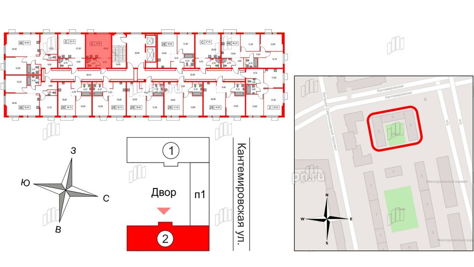 Квартира в ЖК Кантемировская 11, студия, 27.4 м², 13 этаж