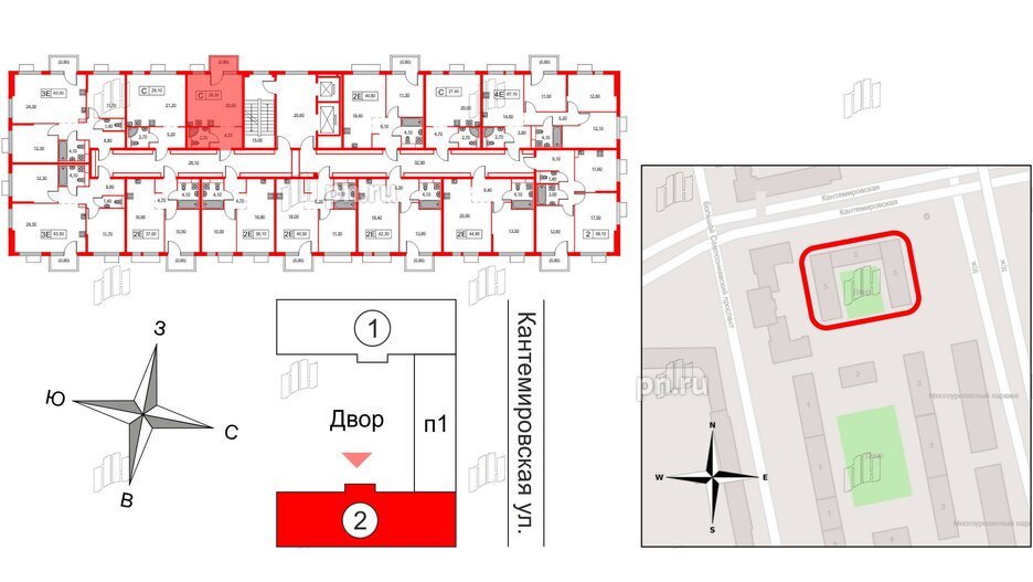 Квартира в ЖК Кантемировская 11, студия, 28.3 м², 8 этаж