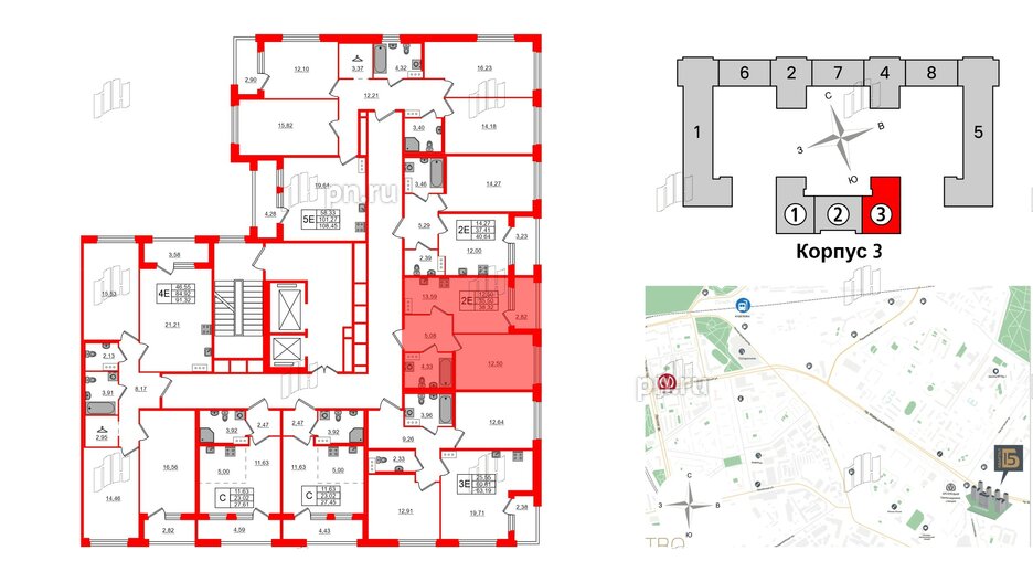 Квартира в ЖК Квартал Б15, 1 комнатная, 35.5 м², 4 этаж