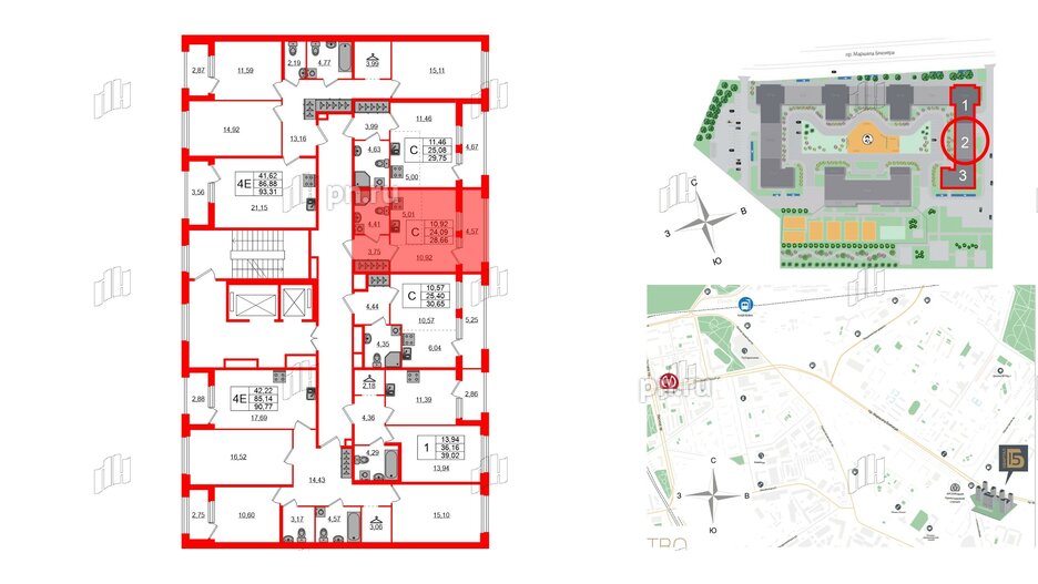 Квартира в ЖК Квартал Б15, студия, 24.09 м², 2 этаж