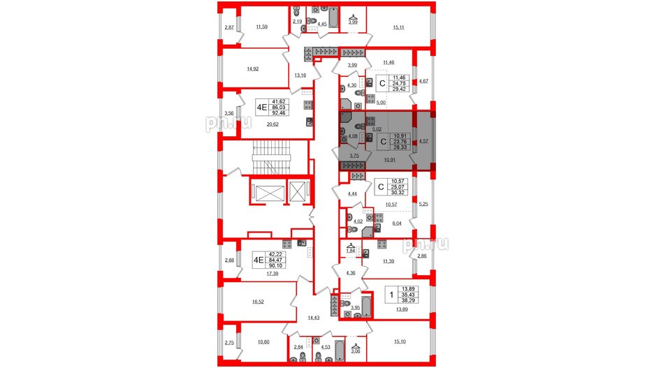 Квартира в ЖК Квартал Б15, студия, 23.76 м², 3 этаж