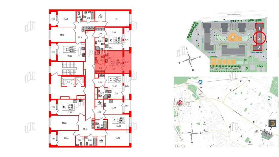 Квартира в ЖК Квартал Б15, студия, 23.76 м², 5 этаж