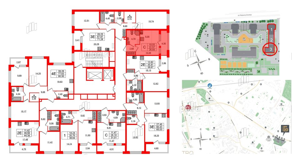 Квартира в ЖК Квартал Б15, студия, 22.57 м², 4 этаж