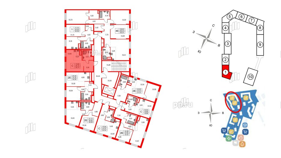 Квартира в ЖК Квартал Лаголово, студия, 26.75 м², 9 этаж