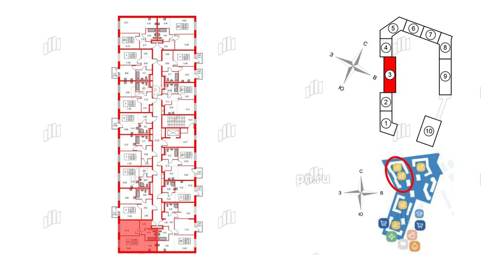 Квартира в ЖК Квартал Лаголово, 1 комнатная, 37.75 м², 2 этаж