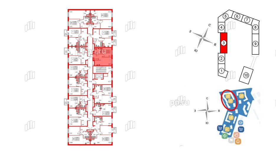 Квартира в ЖК Квартал Лаголово, 1 комнатная, 32.95 м², 7 этаж