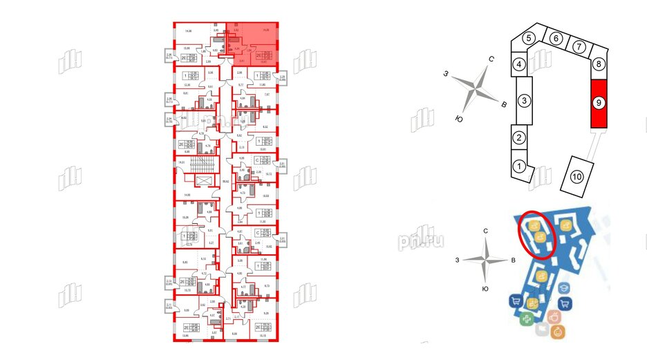 Квартира в ЖК Квартал Лаголово, 1 комнатная, 37.83 м², 2 этаж