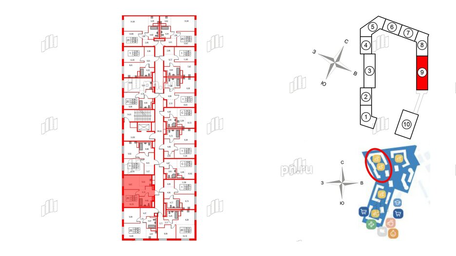 Квартира в ЖК Квартал Лаголово, 1 комнатная, 34.92 м², 8 этаж