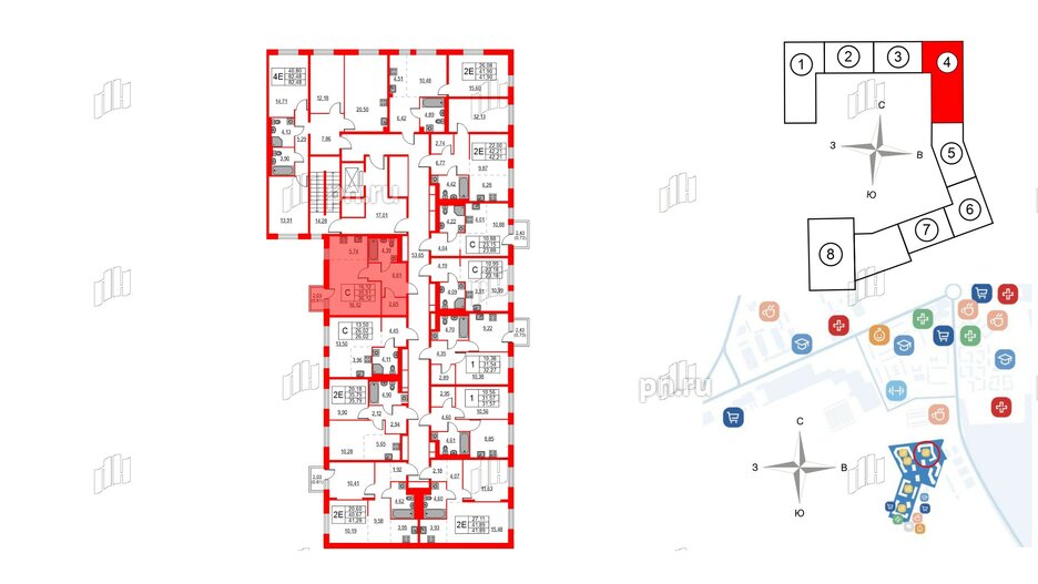 Квартира в ЖК Квартал Лаголово, студия, 36.12 м², 2 этаж