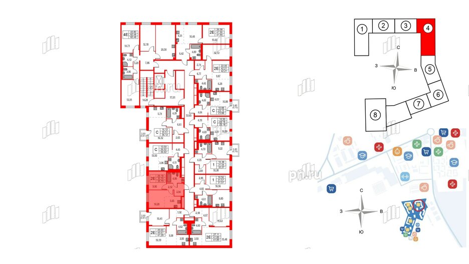 Квартира в ЖК Квартал Лаголово, 1 комнатная, 35.79 м², 2 этаж