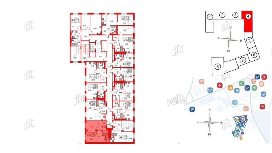 Квартира в ЖК Квартал Лаголово, 1 комнатная, 40.02 м², 9 этаж