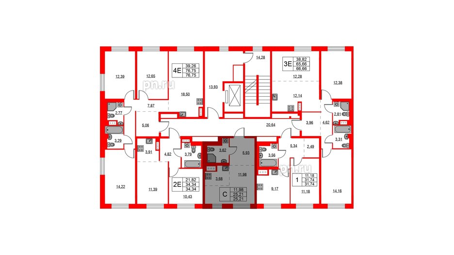 Квартира в ЖК Квартал Лаголово, студия, 25.21 м², 9 этаж