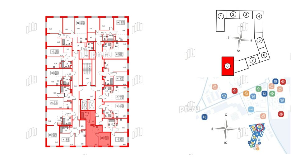 Квартира в ЖК Квартал Лаголово, 1 комнатная, 37.61 м², 4 этаж