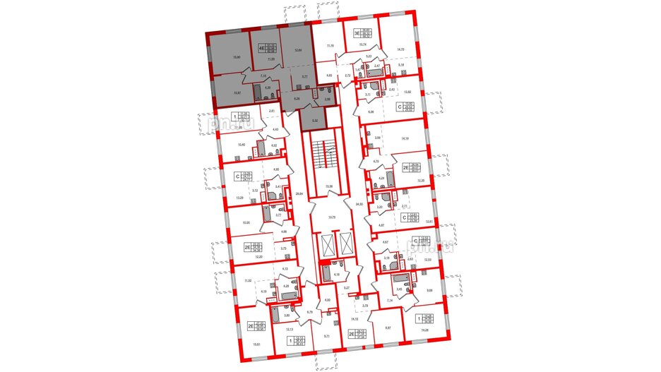 Квартира в ЖК Квартал Лаголово, 3 комнатная, 82.98 м², 4 этаж