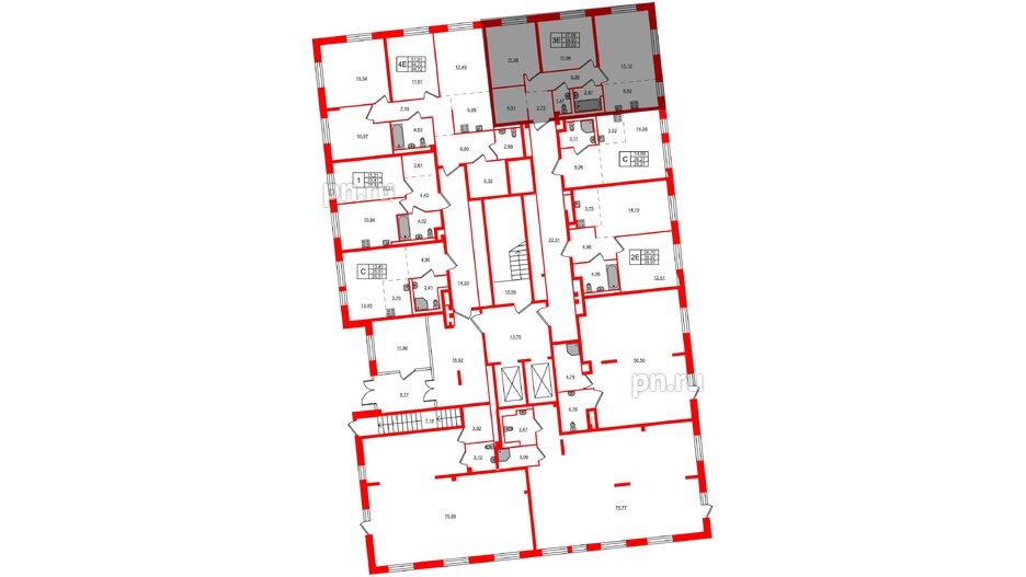 Квартира в ЖК Квартал Лаголово, 2 комнатная, 59.93 м², 1 этаж